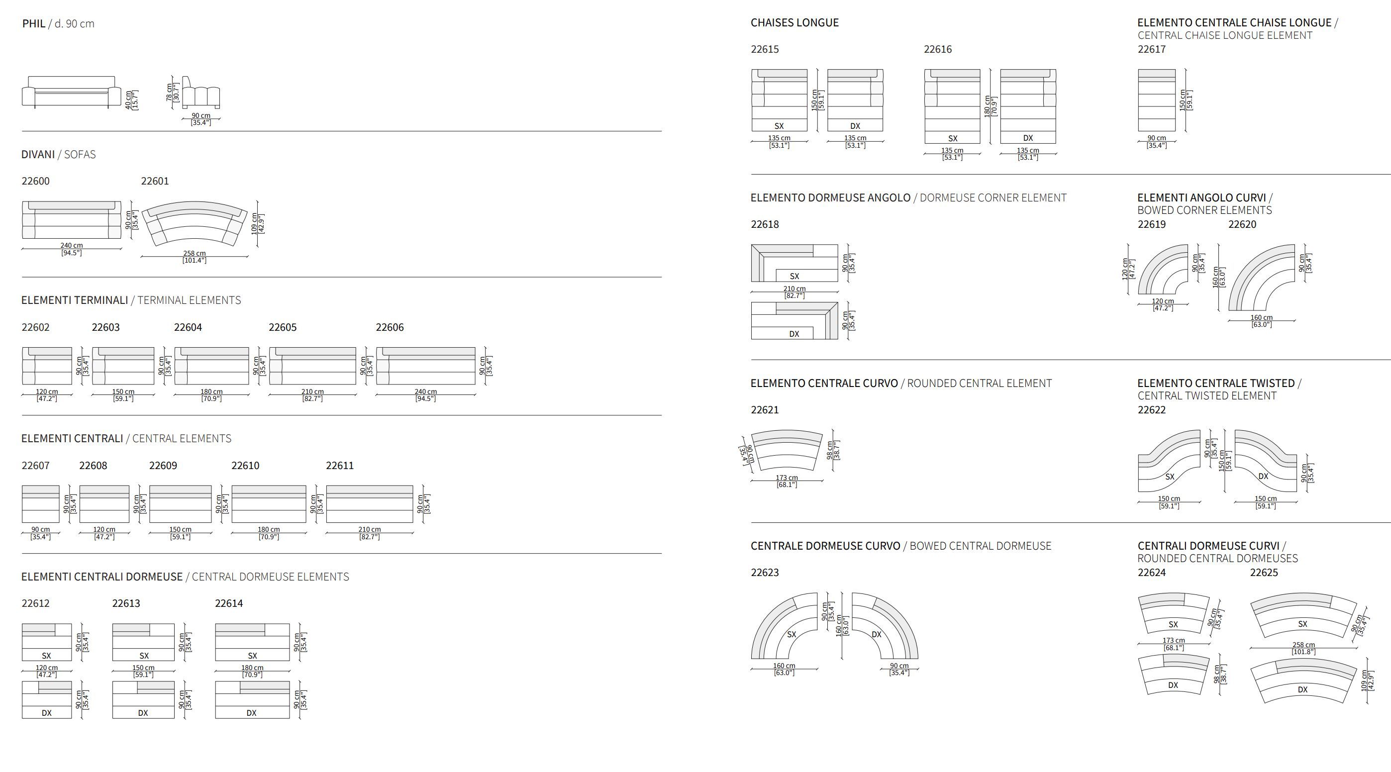 Модульный диван Frigerio PHIL ARCH-00143090
