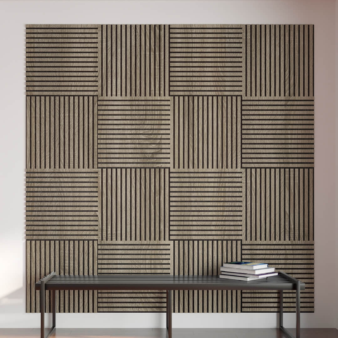 Панель Стеновая Акустическая Stella Comfort Standart Дуб Винтаж 600х600х9 (уп.1шт.) STSR-13 - Вид №1