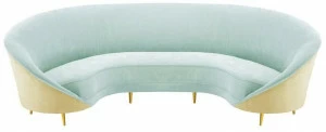 Moanne Изогнутый латунный диван в стиле 50-х на 4 места