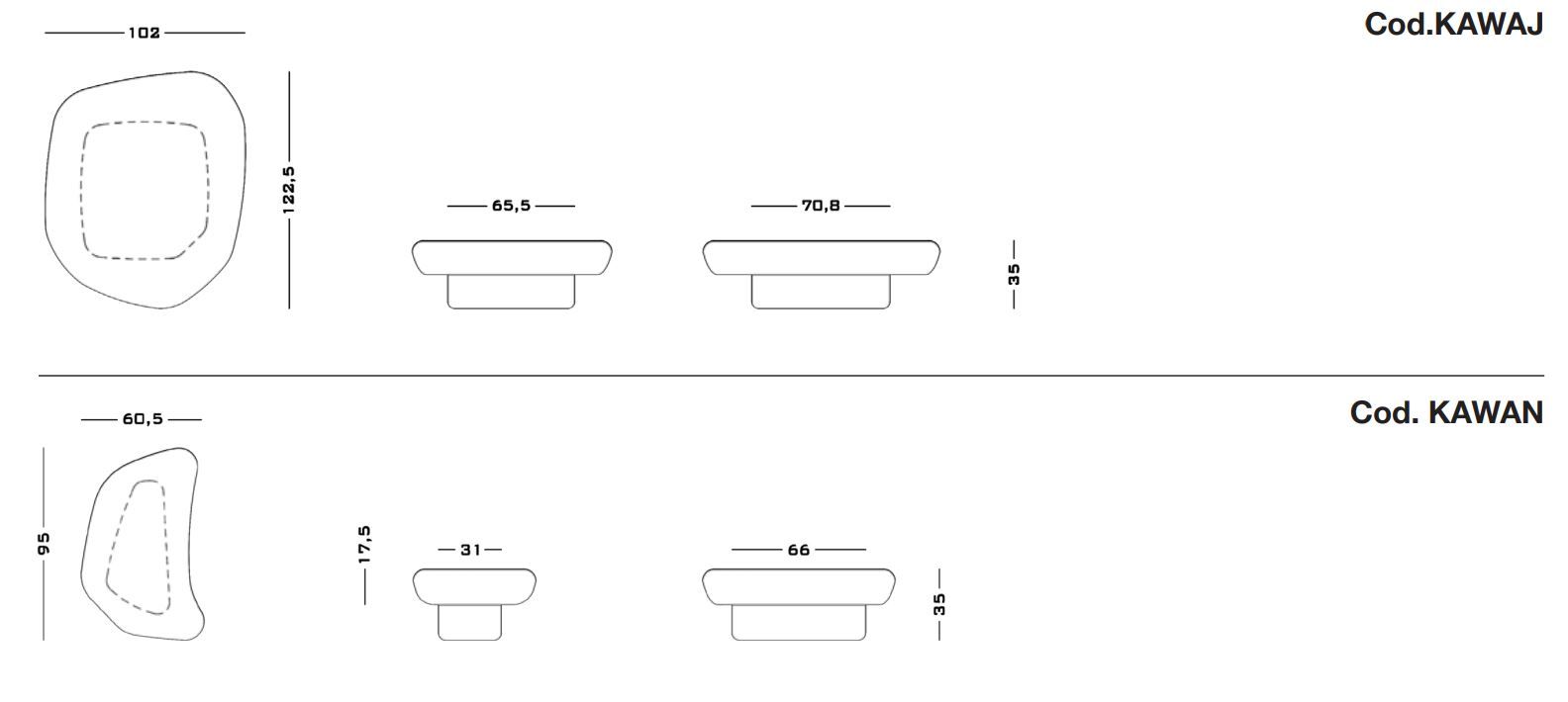 Низкий журнальный столик из лакированного дерева Secolo KAWA ARCH-00117266 - Вид №5