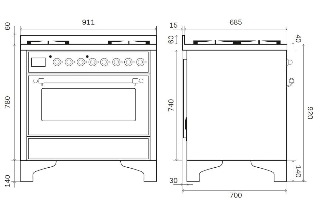 Отдельно стоящая кухня из нержавеющей стали Ilve Majestic ARCH-00039320 - Вид №2