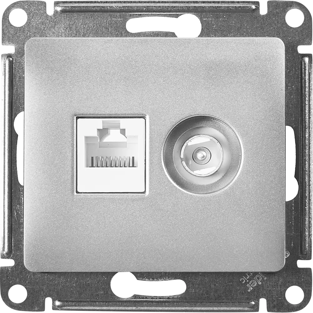 Двойная компьютерная розетка Schneider Electric Glossa для интернета и ТВ 86710164 STLM-0070784