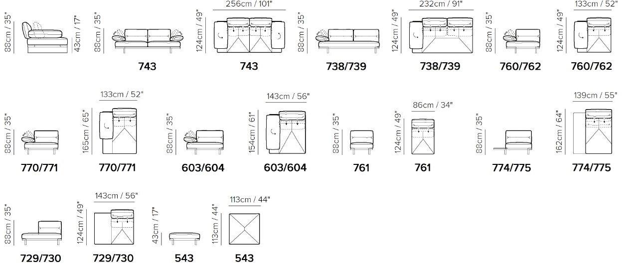 Natuzzi Модульный диван с шезлонгом и полкой для журналов sun-id-1378376 - Вид №7