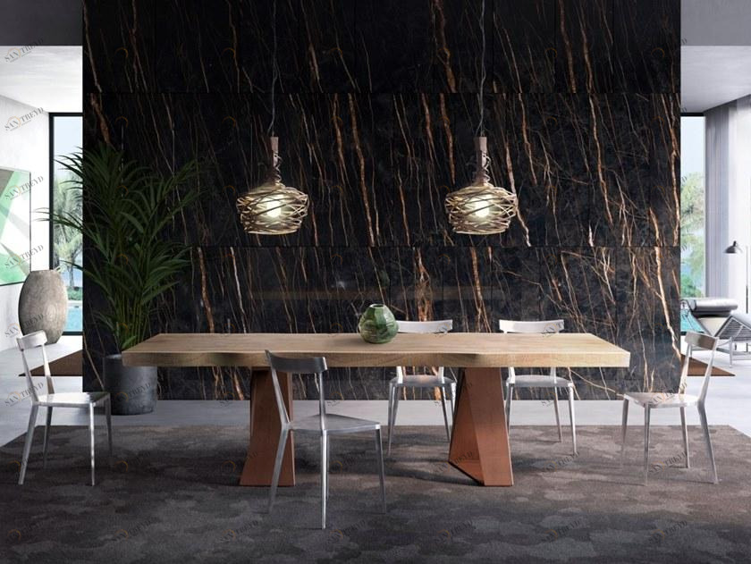 ELITE TO BE Стол со столешницей из массива дерева и металлическим основанием Eno sun-id-1504979