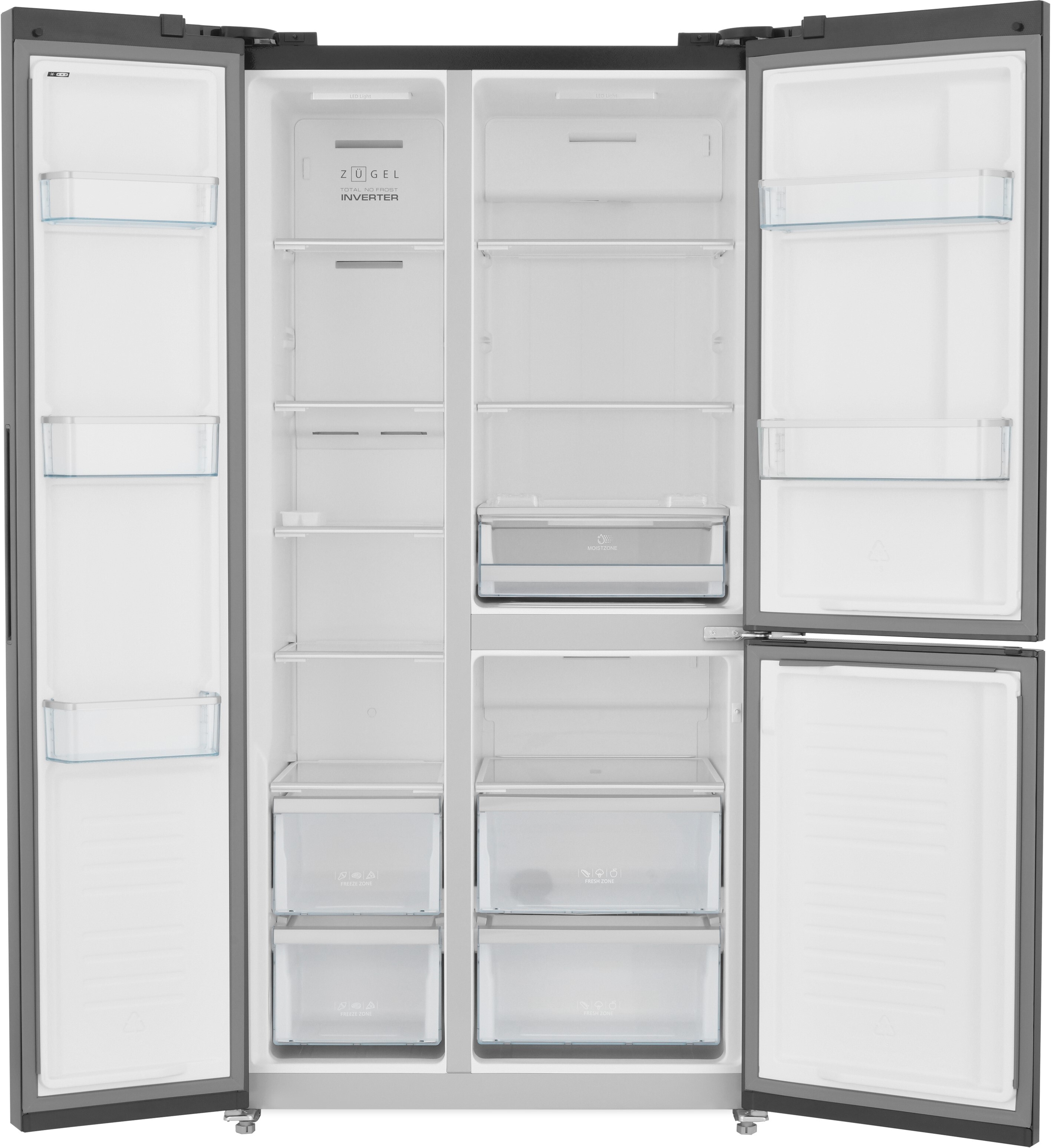 9185196 Холодильник Side by Side   ZUGEL ZRTD459XB черный STDN-0120863 - Вид №1