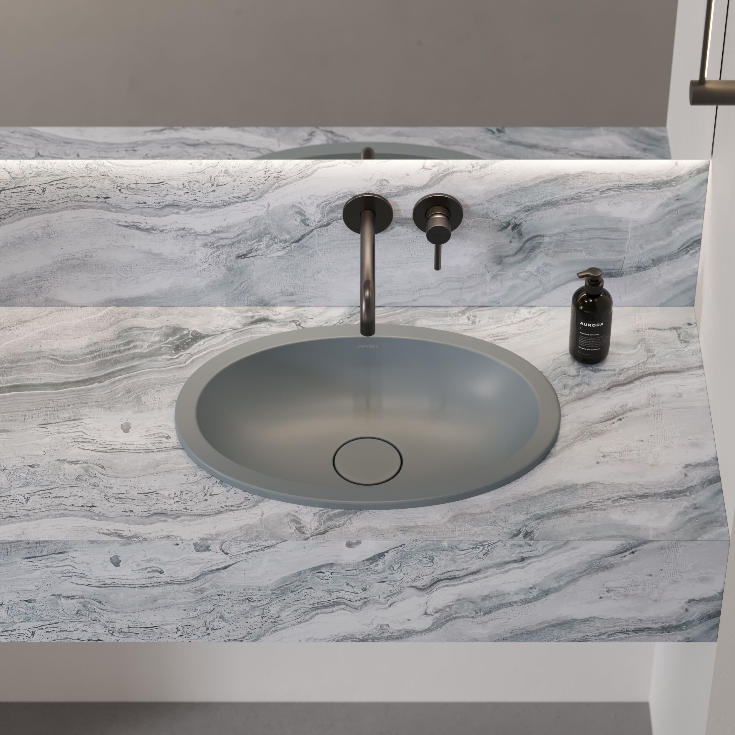Встраиваемый умывальник из Овального композитного материала OMNIRES SHELL M+ SHELLUP ARCH-00152537 - Вид №34
