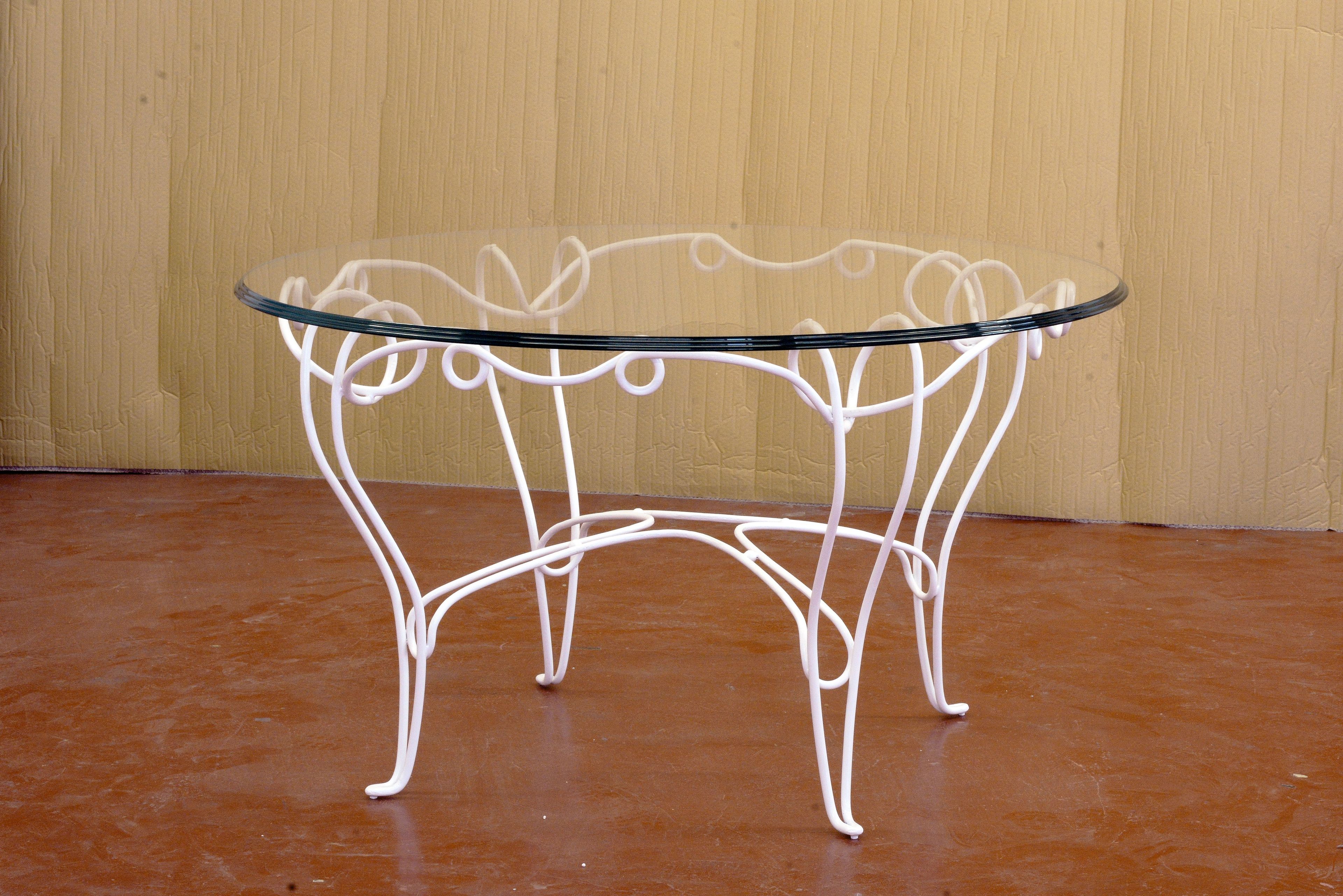 Круглый садовый стол из железа и стекла Vgnewtrend Philo ARCH-00118597 - Вид №2