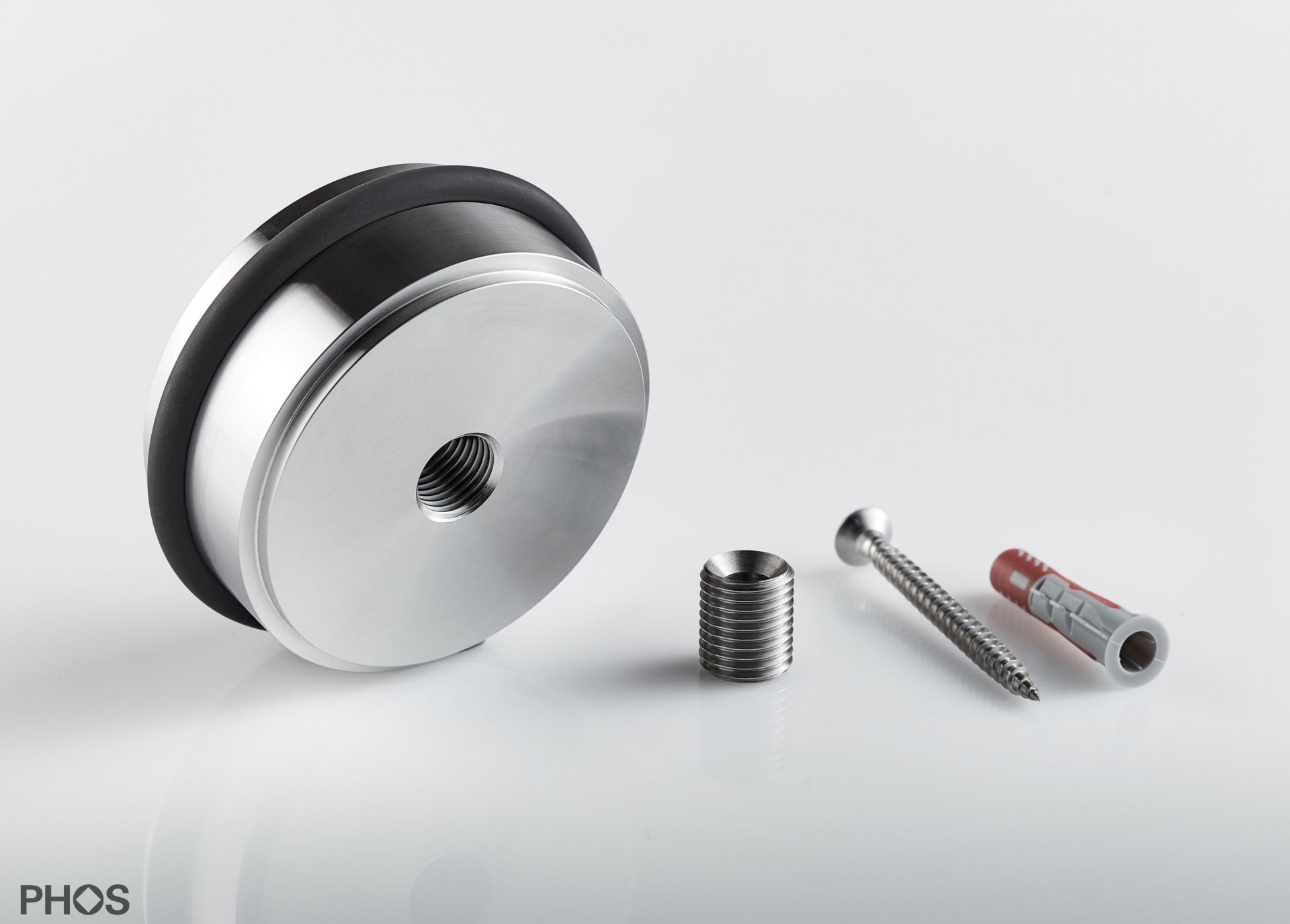 TSB70-30V Дверной стопор нижний, привинченный, ø70 мм, высота 3 см. PHOS  - Вид №3