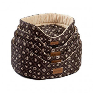 ПР0047805 Лежак для собак Yohanka shine Dog Paws бежево-коричневый, размер 4 58х52х20см KATSU