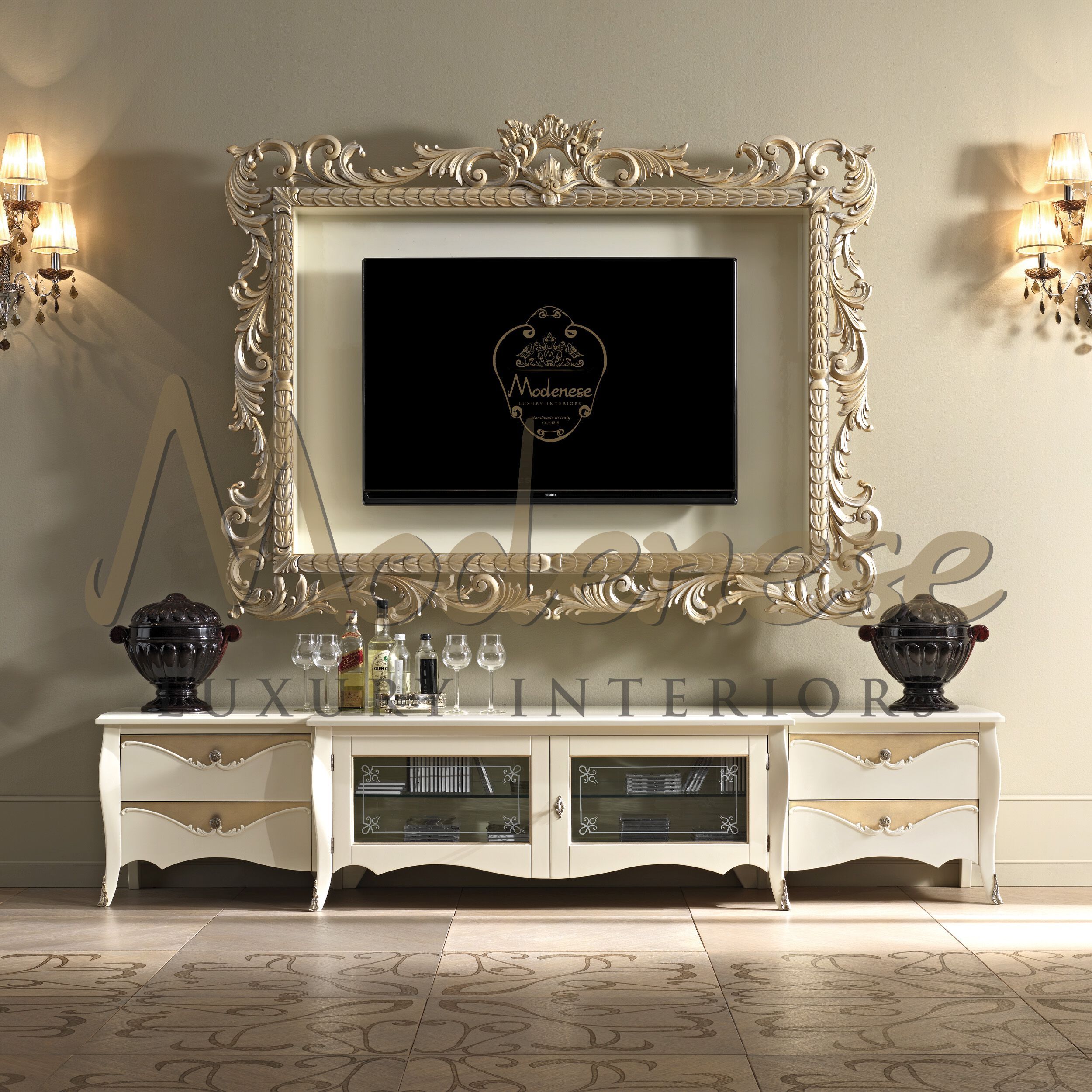 Настенный держатель для монитора/телевизора из бука Modenese Luxury Interiors ZENITH EDGE ARCH-00153280 - Вид №3