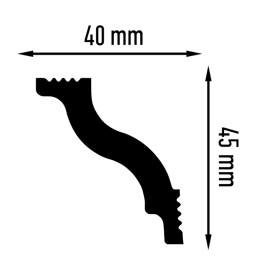 Уголок внутренний D 40/45 (25*4) ПЛИНТЭКС  - Вид №1