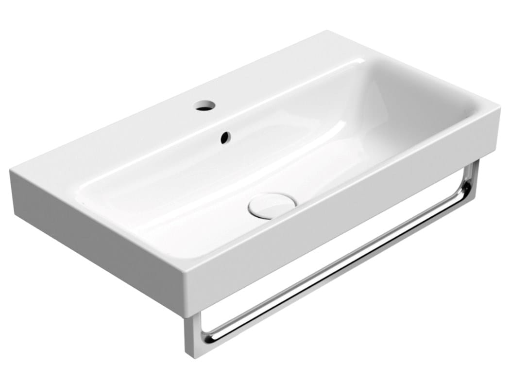 Керамическая прямоугольная подвесная раковина с держателем для полотенец GSI ceramica Nubes ARCH-00151425