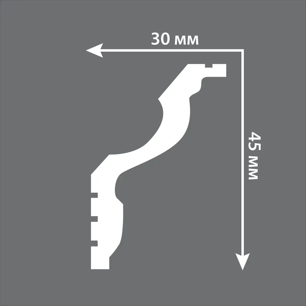 Плинтус потолочный полистирол Decomaster 148B-60 белый 30х45х2000 мм 17106493 STLM-2184054  - Вид №2