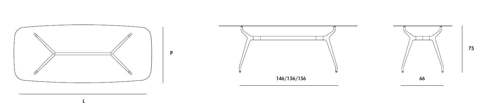 Алюминиевый и стеклянный обеденный стол Sovet Italia Arkos ARCH-00111035 - Вид №4