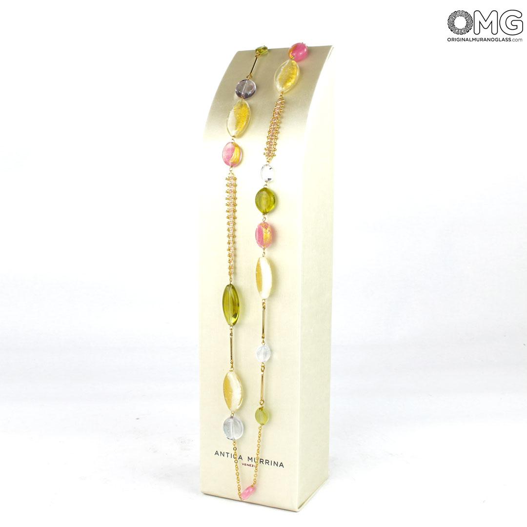 3940 ORIGINALMURANOGLASS Колье в два ряда Роза - Коллекция Antica Murrina - муранское стекло OMG 116 см  - Вид №1