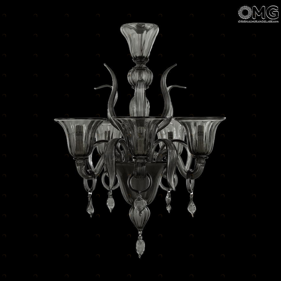 4181 ORIGINALMURANOGLASS Люстра Ворон - цвет фуме - муранское стекло OMG  см 