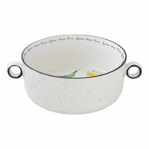 Салатник с ручками фарфоровый белый с желтым 20 см Amalfi EASY LIFE AMALFI 00-3946708 Белый;желтый