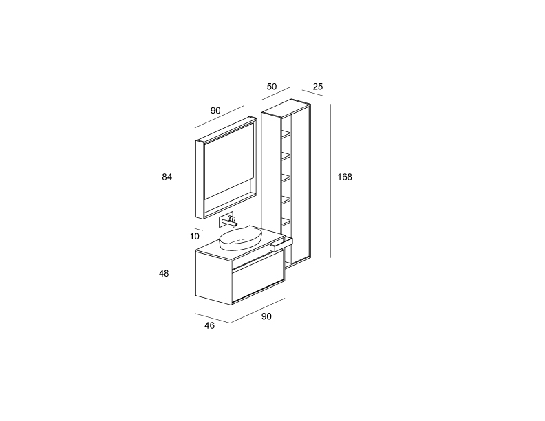 Smart.46 – 06 Mastella  Smart.46  Комплект мебели для ванной  - Вид №4