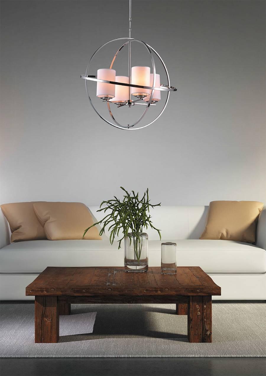 Подвесная люстра Divinare Spazio 1159/01 LM-4 DIVINARE ДИЗАЙНЕРСКИЕ, SPAZIO, ШАР 074576 Белый  - Вид №1