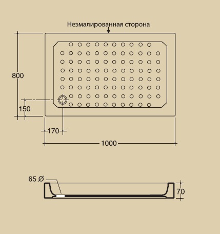 Поддон душевой MIGLIORE 100 x 80 см, ML.PDR-28.270.BI  - Вид №1