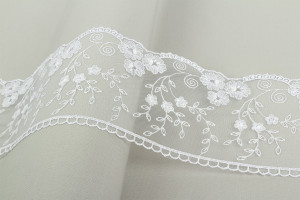 1356 Кружево сетка 105 мм в пакете Турция белый Gamma