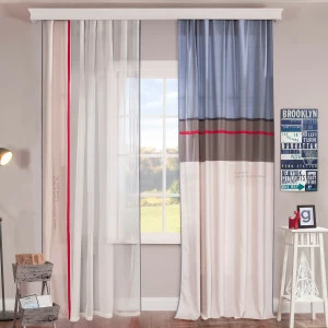 Штора детская голубая 160х260 см Trio, 1 полотно CILEK TRIO 00-3832653 Бежевый;голубой