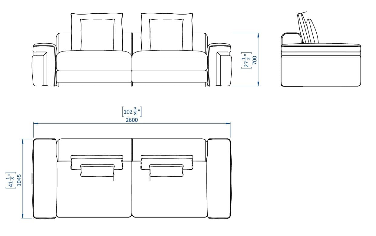 3-местный тканевый диван Casa Magna Essence ARCH-00149426
