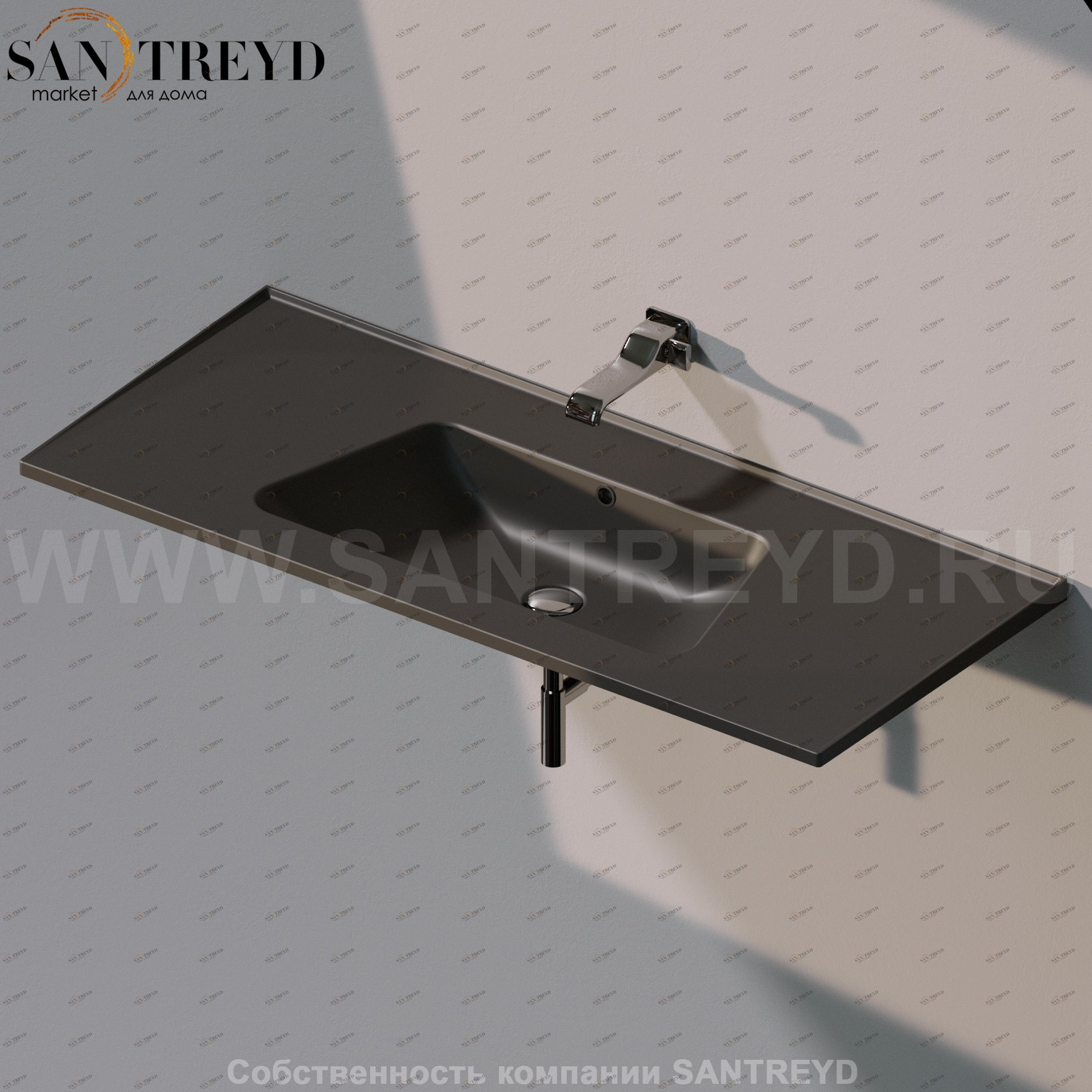 BM120L7006 Подвесная раковина настенная прямоугольная Ceramica Flaminia Bloom черная