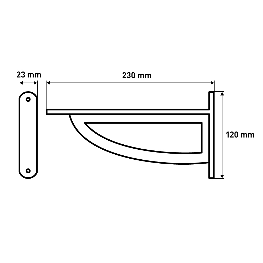Кронштейн  D-WALL, 230x120х23 мм, белый LJPS0111 Public Steel Россия  - Вид №5