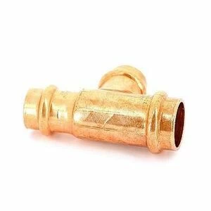 Тройник пресс 22x18x18 медный IBP