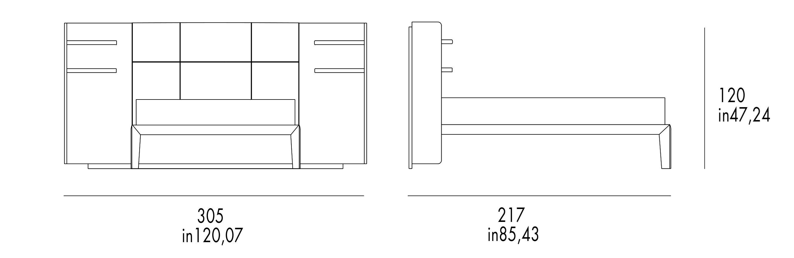 Двуспальная кровать со встроенными тумбочками Grilli ARCH-00106589 - Вид №3