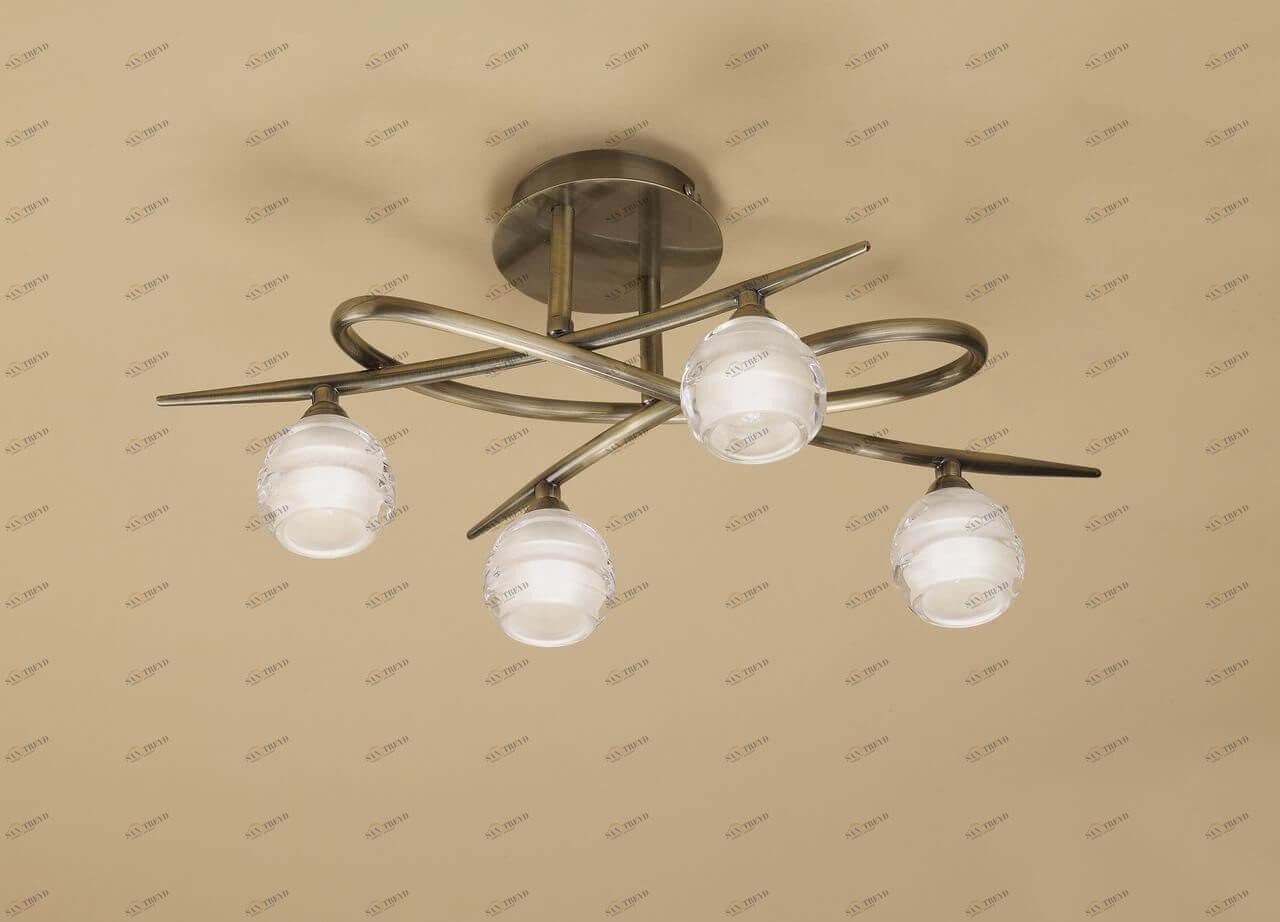 Потолочная люстра Mantra Loop Antique Brass 1823 MANTRA ДИЗАЙНЕРСКИЕ, LOOP ANTIQUE BRASS 00-3888537 Белый;серый 