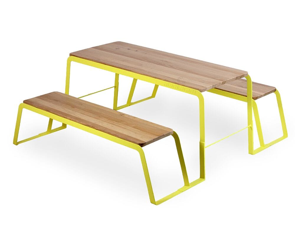 Цельный деревянный цельный стол со встроенными скамейками Alankaram KLOP ARCH-00022739 - Вид №2