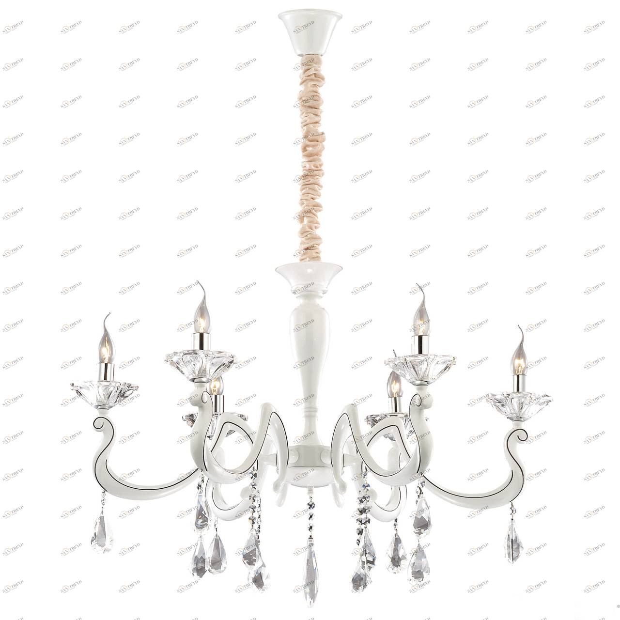 Люстра дизайнерская Sharp белая Candido SP6 IDEAL LUX ДИЗАЙНЕРСКИЕ, CANDIDO 057281 Белый 