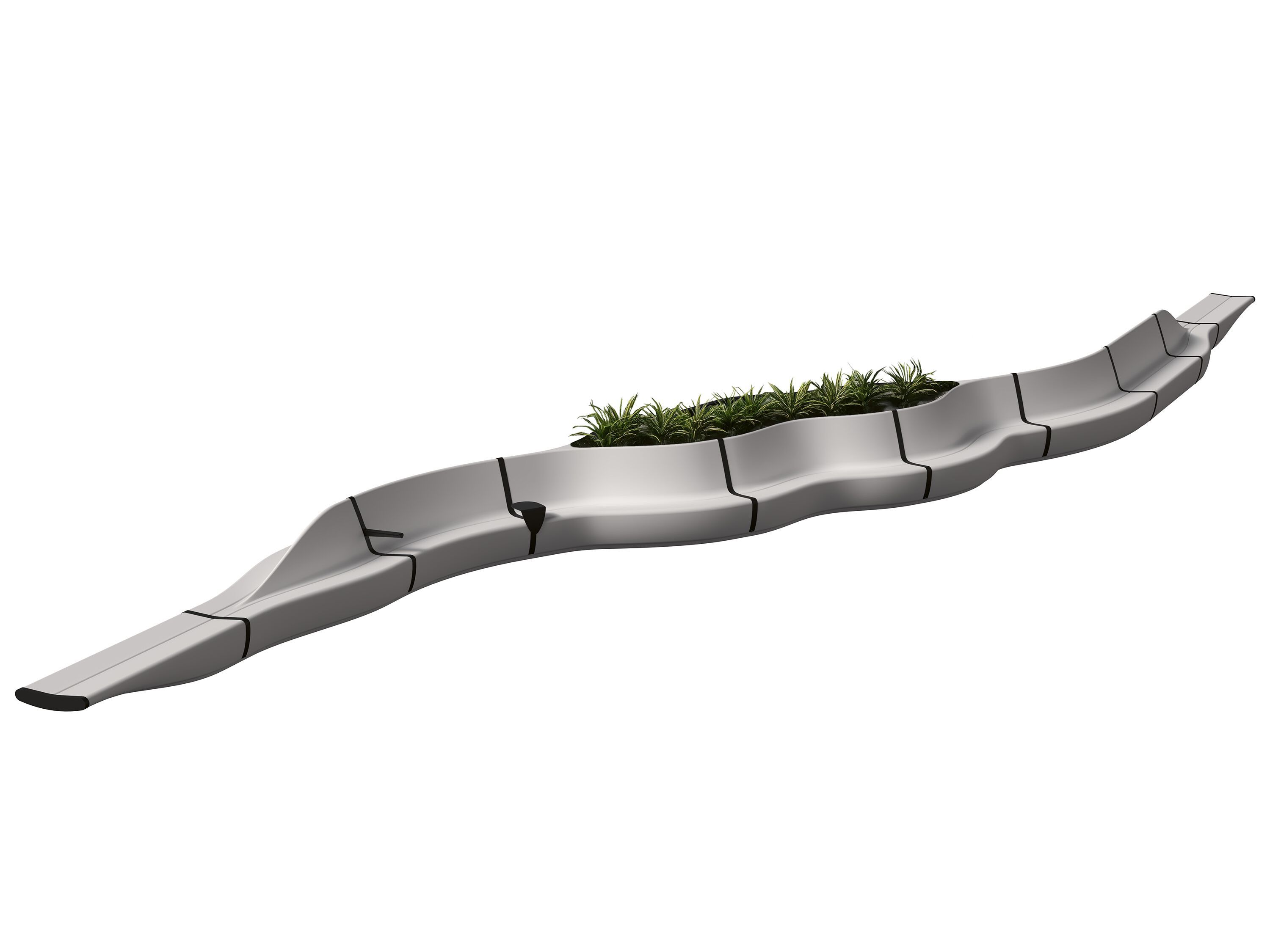 Модульная скамейка из переработанного пластика со спинкой BENKERT BANKE Ontigo ARCH-00086441