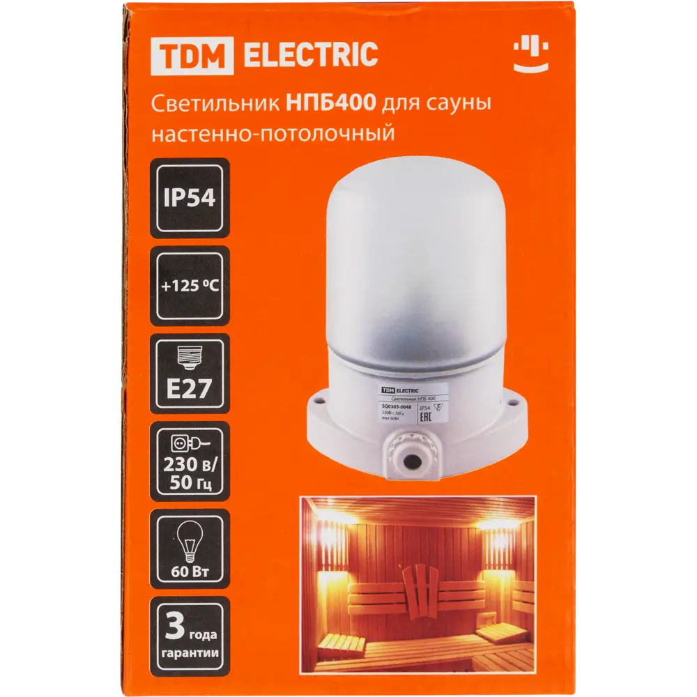 Светильник TDM ELECTRIC для сауны и бани с влагозащитой IP54 15615892 STLM-0006137 - Вид №5