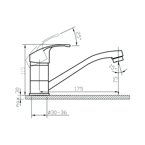 35-02 Oksa  Смеситель для умывальника  ARGO kran 3502oksa - Вид №1