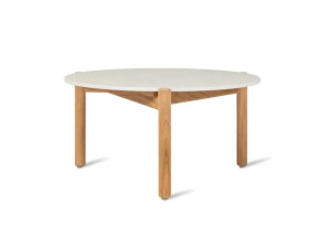 Керамический и тиковый низкий садовый журнальный столик