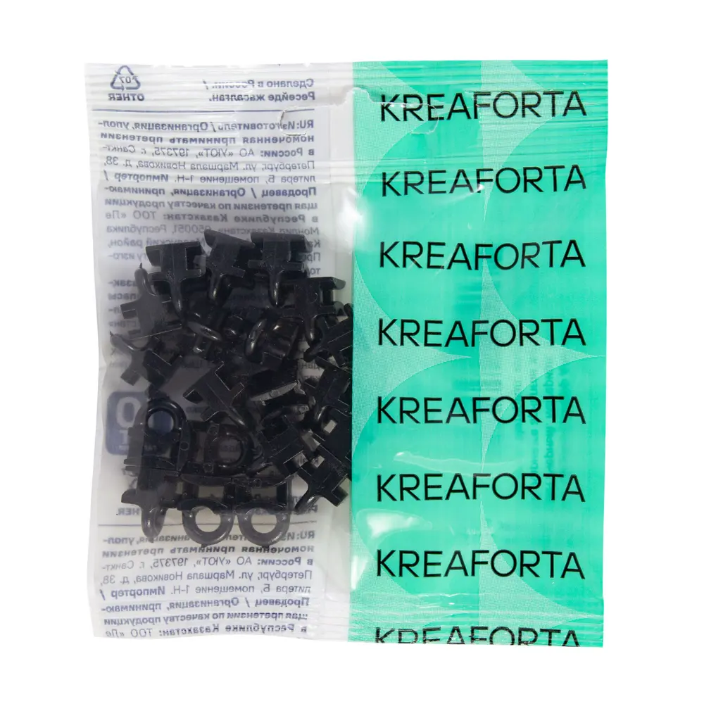 Бегунок для карниза KREAFORTA Pro 1 см цвет черный 20 шт. 89433083 STLM-2130745 - Вид №2