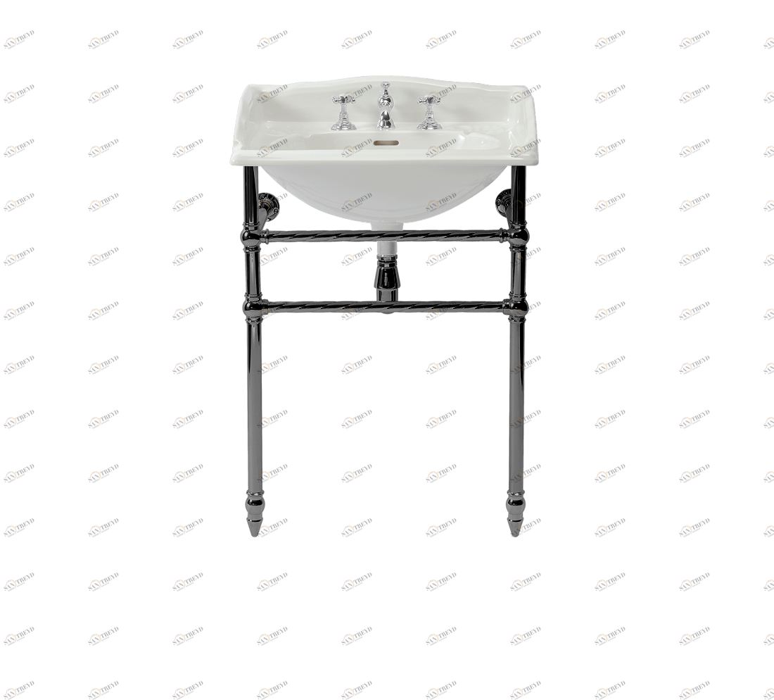 Gentry Home Таз большой белый Victorian Темный никель GH101801