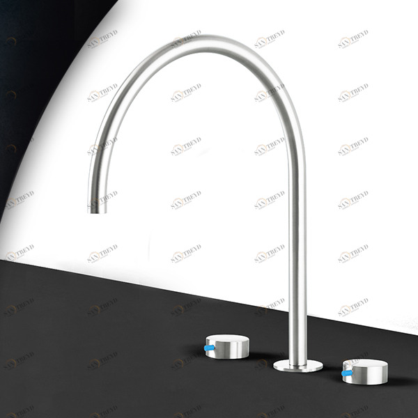 Смеситель для раковины сталь глянцевая с синей ручкой Toki Radomonte TKI26LCIL36