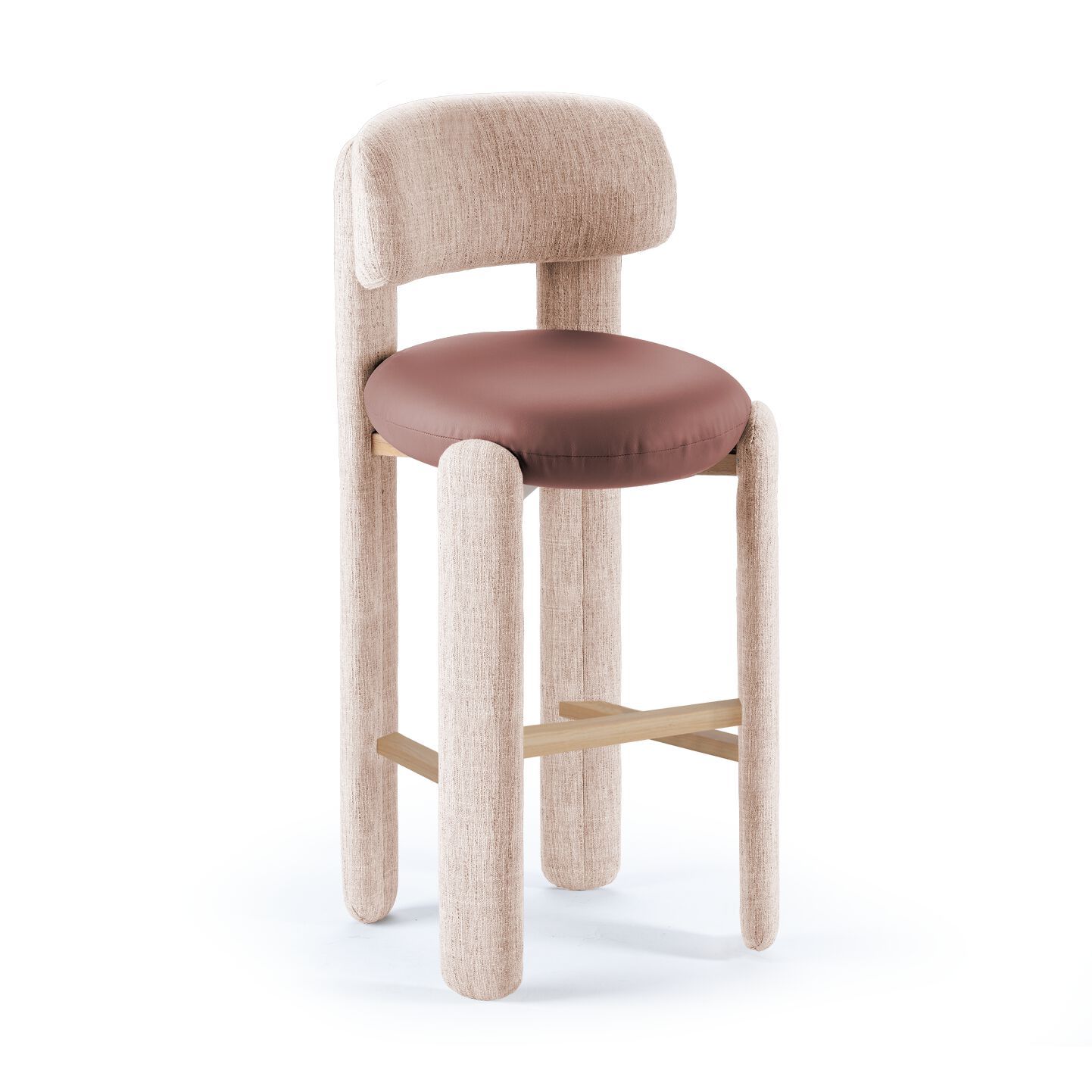 Высокий тканевый мягкий стул с подставкой для ног Mambo Unlimited Ideas Choux ARCH-00140134 - Вид №1