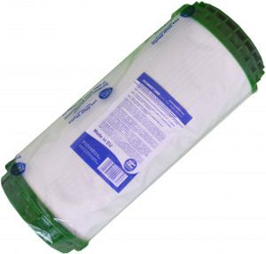 Картридж угольный, комбинированный 10ВВ (активированный уголь из скорлупы кокосовых орехов, гранулы полипропиленового волокна, загрузка KDF) Aquafilter FCCBKDF10BB, 672