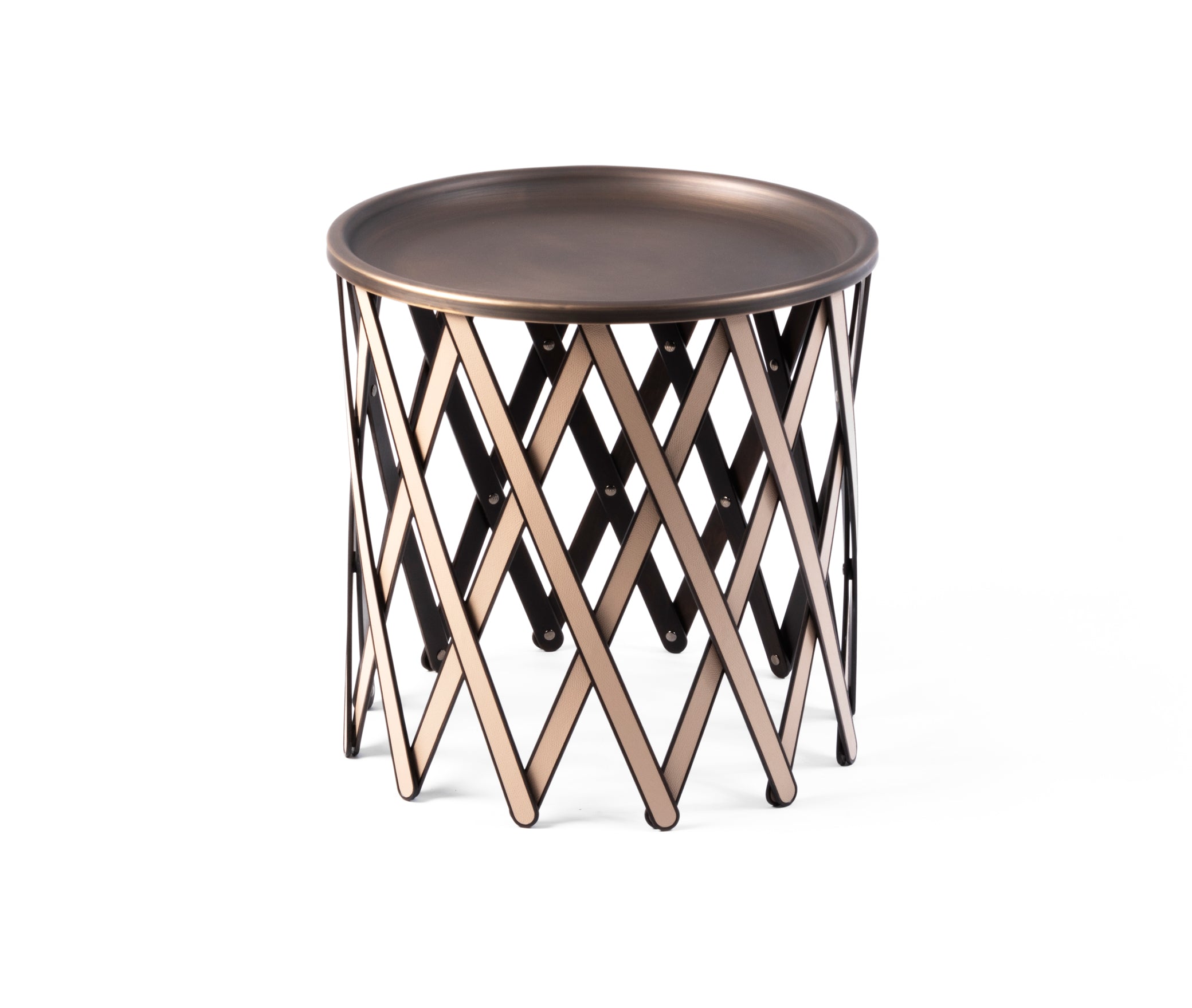 Складной столик Safari - Ø 70X В42 см / зернистая кожа_camel Pinetti 00.1502.029.011 - Вид №2