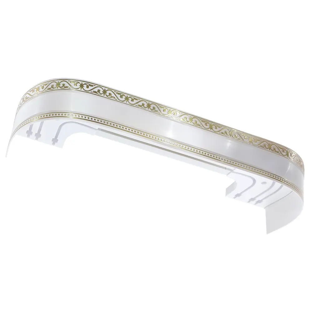 Карниз трехрядный составной Монарх 200 пластик цвет белый глянец DOMLEGRAND STLM-2122347