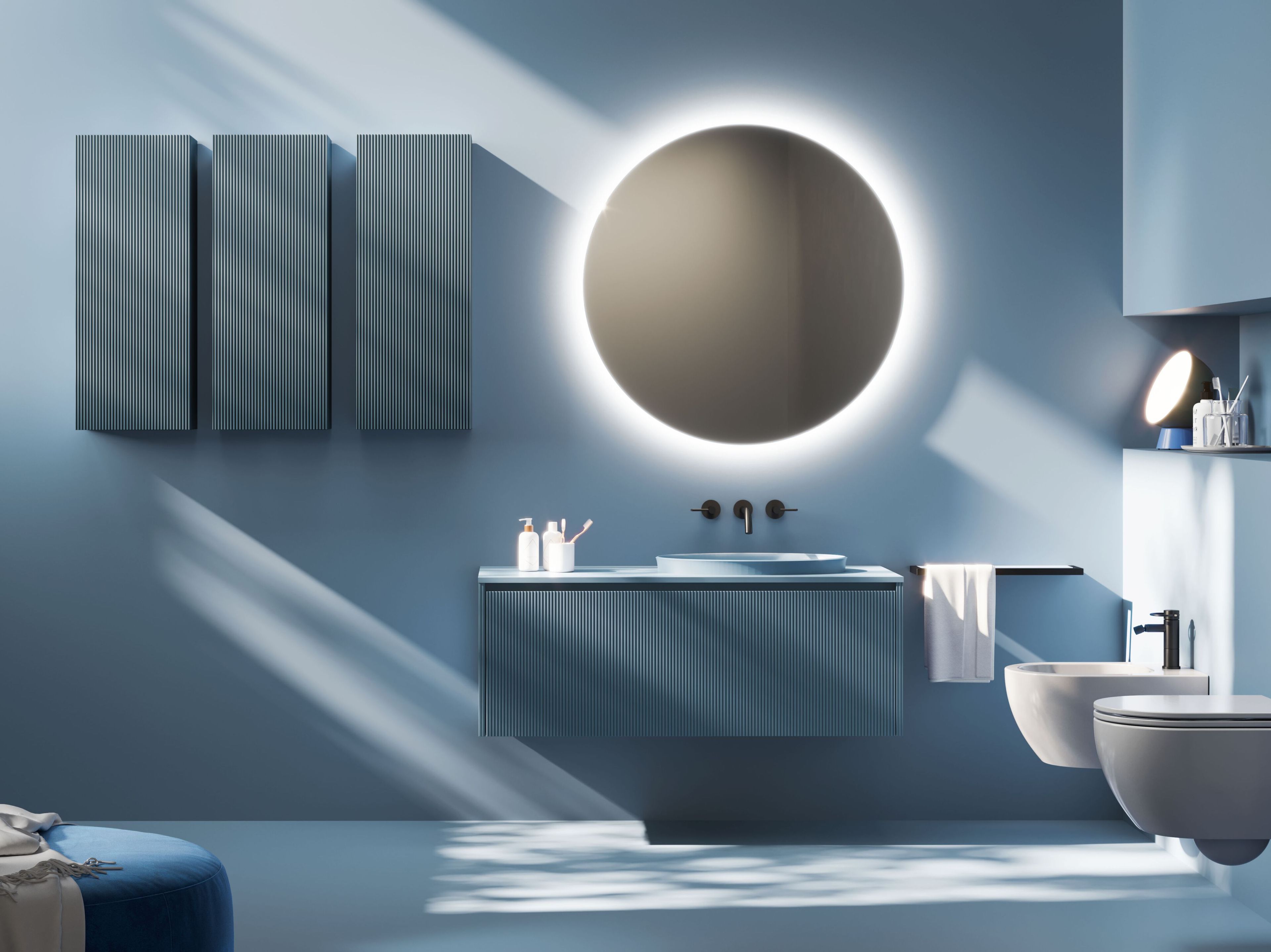 Подвесной умывальник с ящиками Mobiltesino Millerighe Color ARCH-00022558