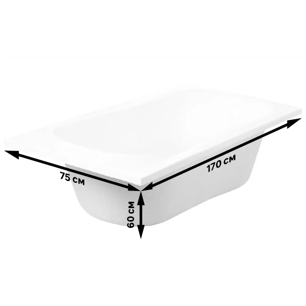 Ванна Sensea Ноа 170х75 см STLM-2141573 - Вид №3