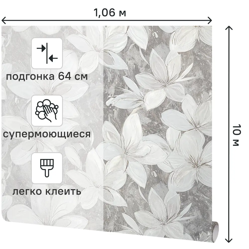 Обои флизелиновые Victoria Stenova Lola коричневые с цветочным рисунком в стиле кантри 89423655 STLM-1578994 - Вид №1
