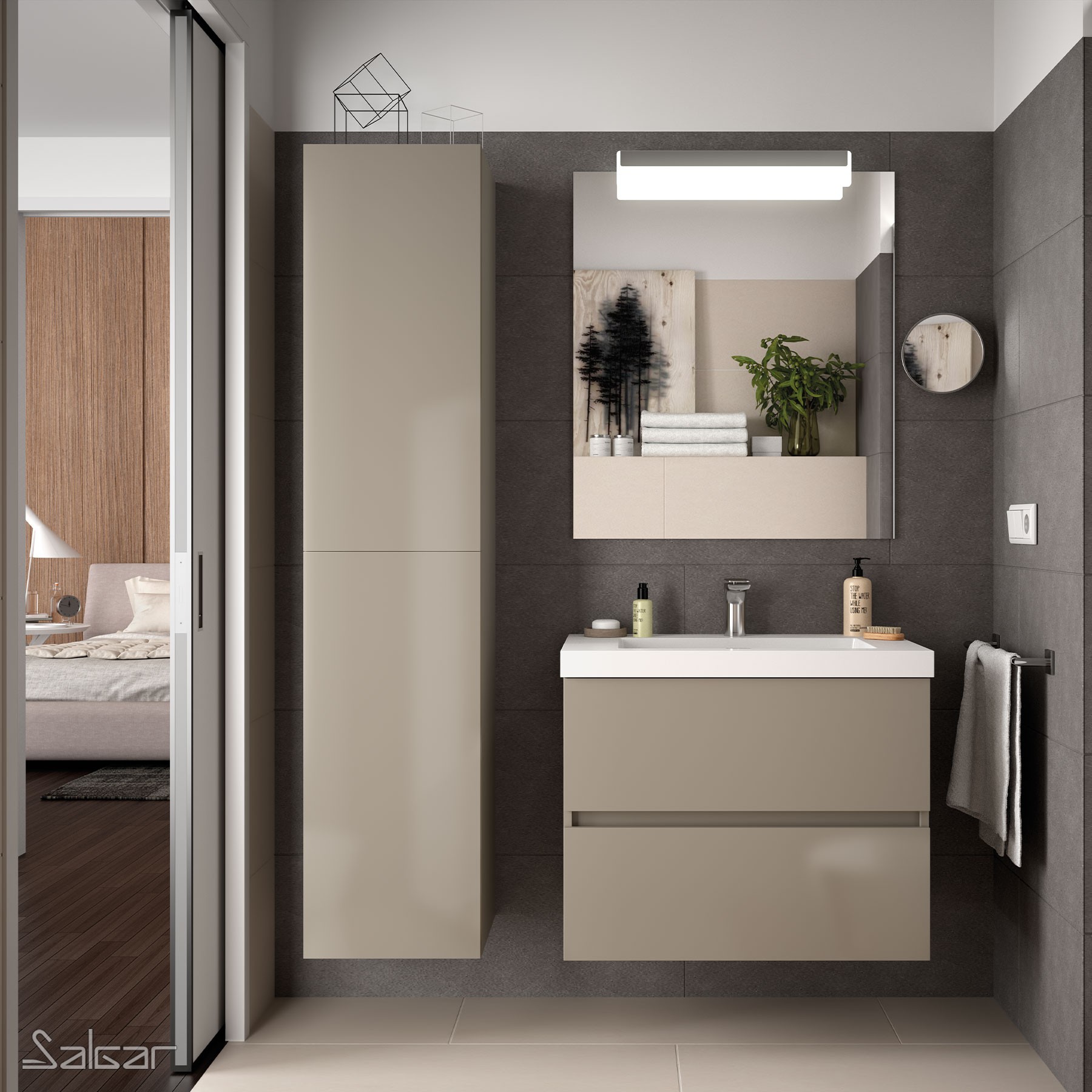 16909 SALGAR Зеркало SENA 700 700 x 800 мм - Вид №4