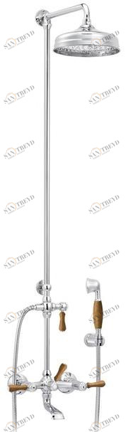 rvb Настенная душевая стойка из латуни с душевой лейкой 1935 wood 1936.11.75-cc